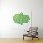 Hamsa Design Green & White Backdrop Wandkleed (In Situ (horizontaal))