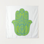 Hamsa Design Green & White Backdrop Wandkleed (Voorkant)