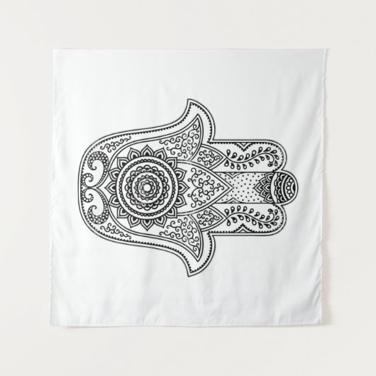 Hamsa Design White Backdrop Wandkleed (Voorkant (horizontaal))