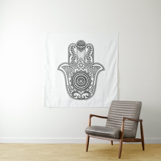 Hamsa Design White Backdrop Wandkleed (In situ)