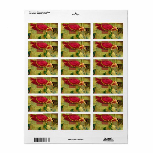 Hamsa en Damayanti door Raja Ravi Varma Etiket (Full Sheet)