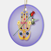 Hamsa en Flowers Ornaments Keramisch Ornament (Links)