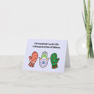 Hamsa en wanten Chrismukkah kaart
