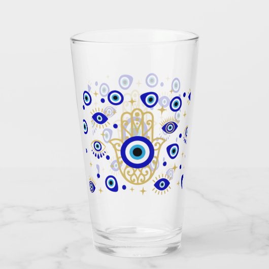 Hamsa Evil Eye Glas (Achterkant)