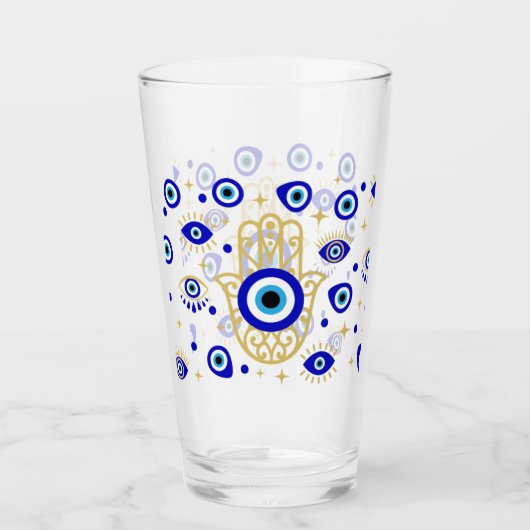 Hamsa Evil Eye Glas (Voorkant)
