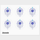 Hamsa Evil Eye Hand Ronde Sticker (Vel)