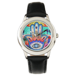Hamsa Evil Eye Judaica Watch Horloge