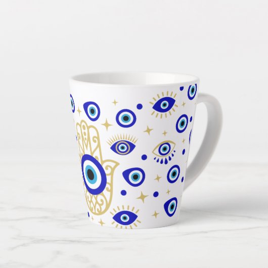 Hamsa Evil Eye Latte Mok (Rechterhoek)