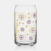 Hamsa Evil Eye Protection Paarse Blikvorm Glas (Achterkant)