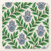 Hamsa Eye Botanisch Kartonnen Onderzetters (Voorkant)