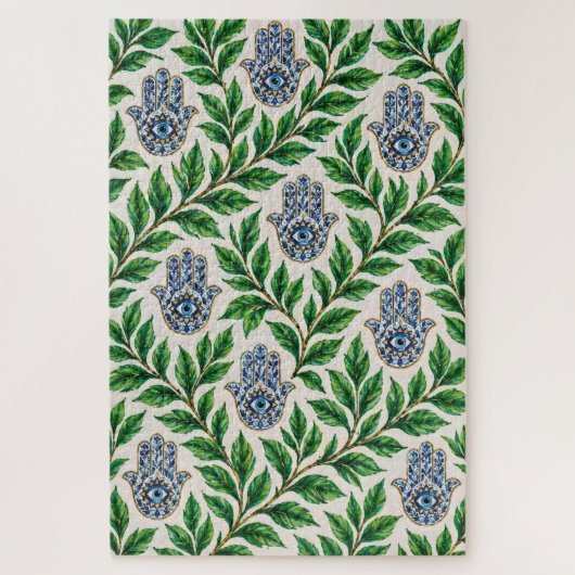 Hamsa Eye Botanisch Legpuzzel (Verticaal)