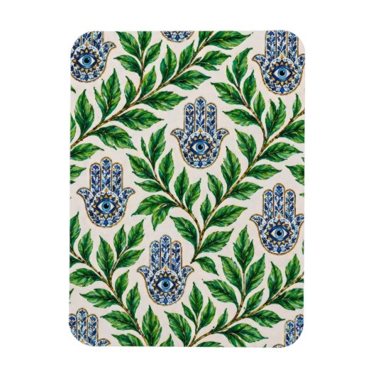 Hamsa Eye Botanisch Magneet (Verticaal)