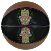 Hamsa Fatma Hand Psychedelic Art Basketbal (Voorkant)