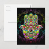 Hamsa Fatma Hand Psychedelic Art Briefkaart (Voorkant / Achterkant)