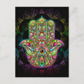 Hamsa Fatma Hand Psychedelic Art Briefkaart (Voorkant)
