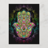 Hamsa Fatma Hand Psychedelic Art Briefkaart (Voorkant)