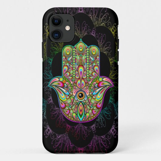 Hamsa Fatma Hand Psychedelic Art Case-Mate iPhone Case (Achterkant)