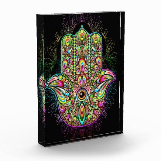 Hamsa Fatma Hand Psychedelic Art Fotoblokken (Links)