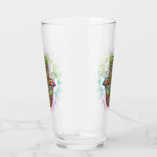 Hamsa Fatma Hand Psychedelic Art Glas (Rechts)