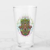 Hamsa Fatma Hand Psychedelic Art Glas (Voorkant)