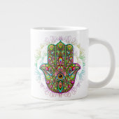 Hamsa Fatma Hand Psychedelic Art Grote Koffiekop (Rechts)