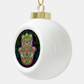 Hamsa Fatma Hand Psychedelic Art Keramische Bal Ornament (Rechts)