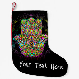 Hamsa Fatma Hand Psychedelic Art Kleine Kerstsok