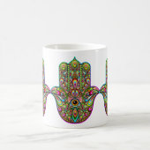 Hamsa Fatma Hand Psychedelic Art Koffiemok (Center)