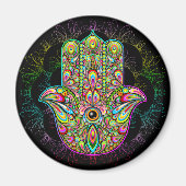 Hamsa Fatma Hand Psychedelic Art Magneet (Voorkant)