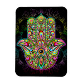 Hamsa Fatma Hand Psychedelic Art Magneet (Verticaal)