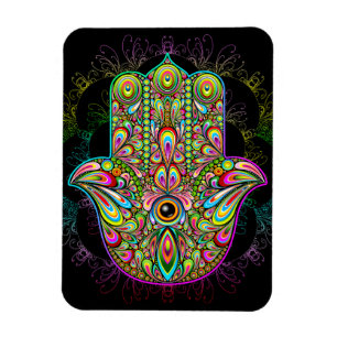 Hamsa Fatma Hand Psychedelic Art Magneet