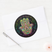 Hamsa Fatma Hand Psychedelic Art Ronde Sticker (Envelop)