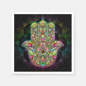 Hamsa Fatma Hand Psychedelic Art Servet (Voorkant)