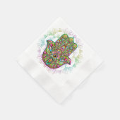 Hamsa Fatma Hand Psychedelic Art Servet (Hoek)
