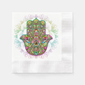 Hamsa Fatma Hand Psychedelic Art Servet (Voorkant)