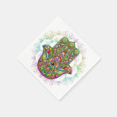 Hamsa Fatma Hand Psychedelic Art Servet (Hoek)