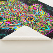 Hamsa Fatma Hand Psychedelic Art Sherpa Deken (3/4)