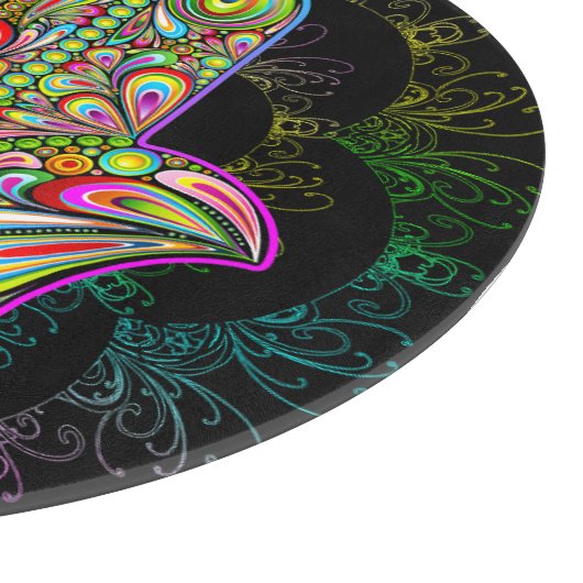 Hamsa Fatma Hand Psychedelic Art Snijplank (Hoek)