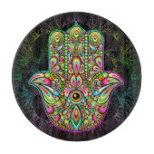 Hamsa Fatma Hand Psychedelic Art Snijplank (Voorkant)