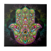 Hamsa Fatma Hand Psychedelic Art Tegeltje (Voorkant)