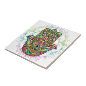 Hamsa Fatma Hand Psychedelic Art Tegeltje (Zijkant)