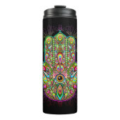 Hamsa Fatma Hand Psychedelic Art Thermosbeker (Voorkant)