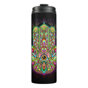 Hamsa Fatma Hand Psychedelic Art Thermosbeker