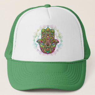 Hamsa Fatma Hand Psychedelic Art Trucker Pet