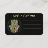 Hamsa Fatma Hand Psychedelic Art Visitekaartje (Voorkant)