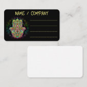 Hamsa Fatma Hand Psychedelic Art Visitekaartje (Voorkant / Achterkant)