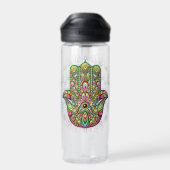 Hamsa Fatma Hand Psychedelic Art Waterfles (Achterkant)