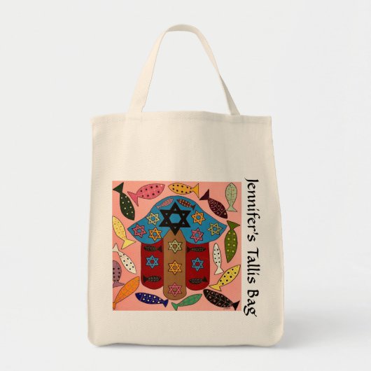 Hamsa & Fertility Fish Tallit Bag Tote Bag (Voorkant)