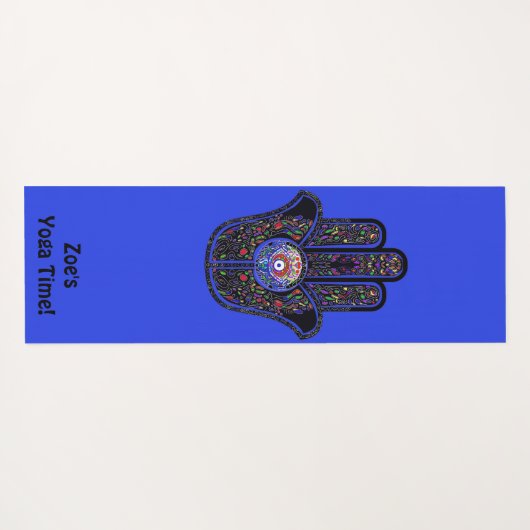 Hamsa for good vibes Jouw naam Yoga Mat (Achterkant (horizontaal))
