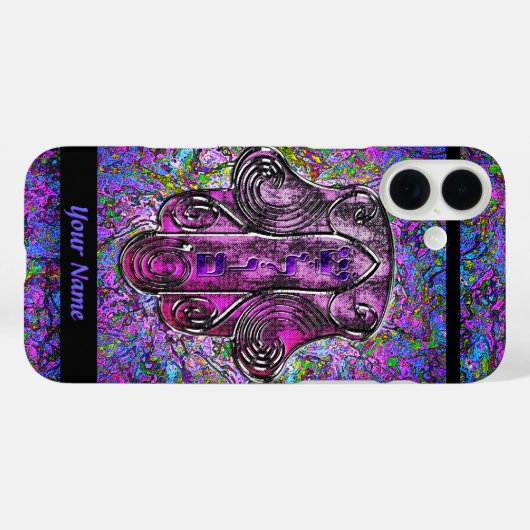 Hamsa Fusion (gepersonaliseerd) Case-Mate iPhone Case (Achterkant (horizontaal))